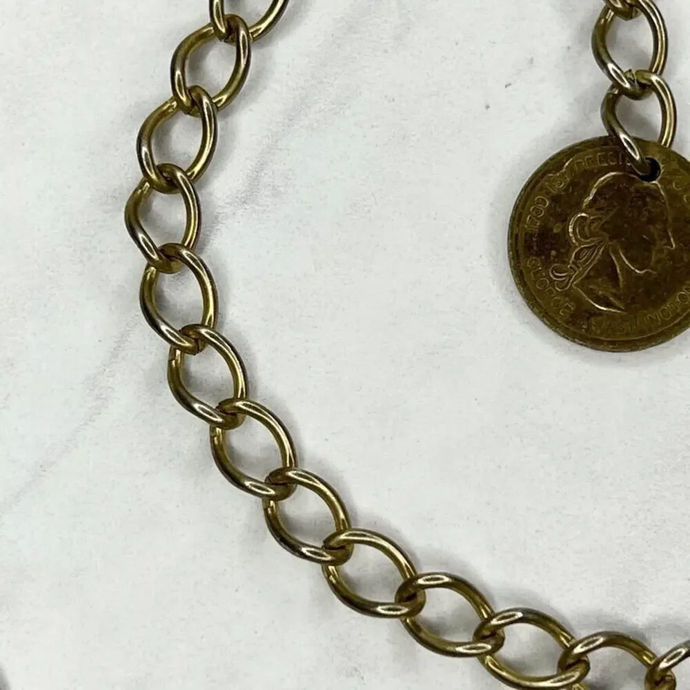 Gold Tone George Washington Coin Chain Link Belt Small (S) ✨
